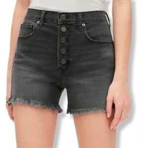 GAP stretch denim high rise 4” shorts washed black 10/30